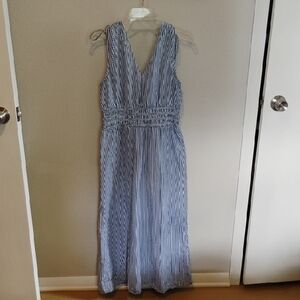 Old Navy Blue and White Striped Maxi Dress